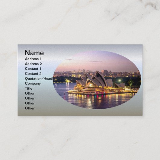 Sydney Opera House in the Evening Visitekaartje (Voorkant)