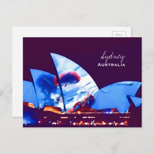 Sydney Opera House kleurful Australia Briefkaart (Voorkant / Achterkant)