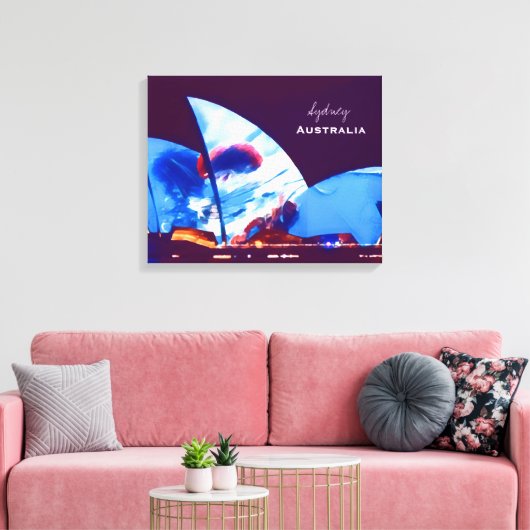 Sydney Opera House kleurful Australia Canvas Afdruk (Insitu (Woonkamer))