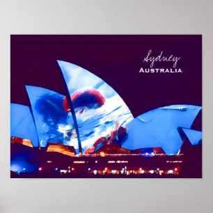 Sydney Opera House kleurrijke Australië Poster