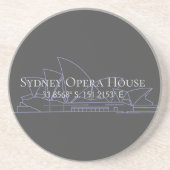 Sydney Opera House Latitude Longitude Zandsteen Onderzetter (Voorkant)