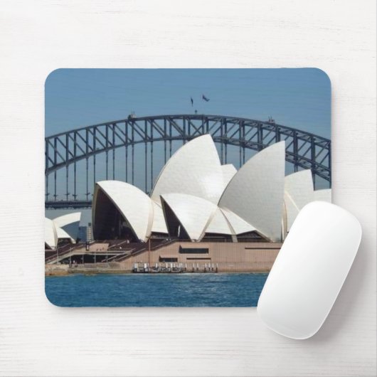 Sydney Opera House met Harbour Bridge Background. Muismat (Met muis)