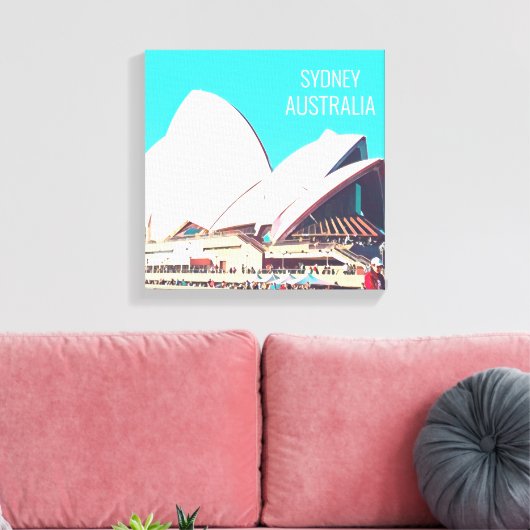 Sydney Opera House modern reisblad Canvas Afdruk (Insitu (Woonkamer))