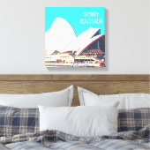 Sydney Opera House modern reisblad Canvas Afdruk (Insitu (Slaapkamer))