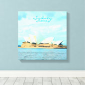 Sydney Opera House modern reisblad Canvas Afdruk (Insitu (Houten vloer))
