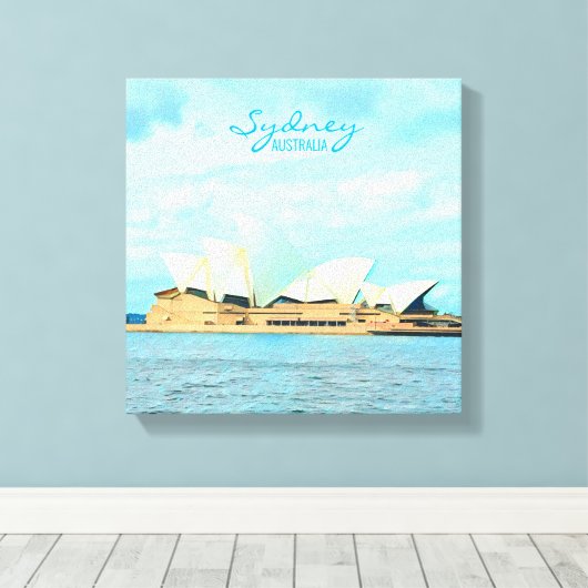 Sydney Opera House modern reisblad Canvas Afdruk (Insitu (Houten vloer))