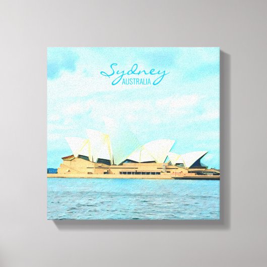 Sydney Opera House modern reisblad Canvas Afdruk (Voorkant)