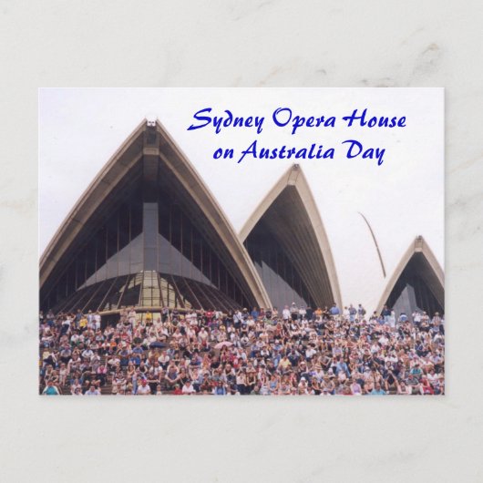 Sydney Opera House op Australia Day Briefkaart (Voorkant)