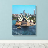Sydney - OPERA HOUSE - panorama Canvas Afdruk (Insitu (Houten vloer))