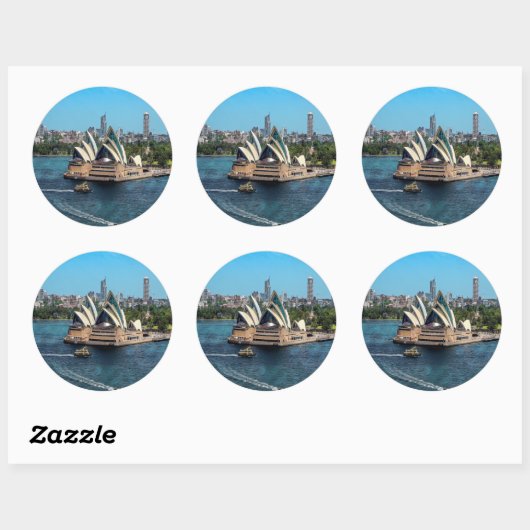 Sydney - OPERA HOUSE - panorama Ronde Sticker (Vel)