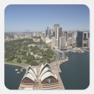 Sydney Opera House, Royal Botanic Gardens, CBD Vierkante Sticker