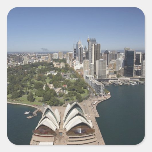 Sydney Opera House, Royal Botanic Gardens, CBD Vierkante Sticker (Voorkant)