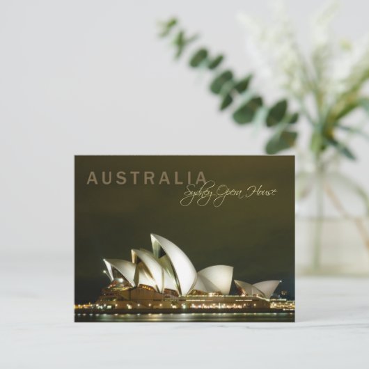 Sydney Opera House 's nachts Briefkaart (Staand voorkant)