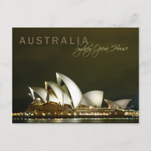 Sydney Opera House 's nachts Briefkaart