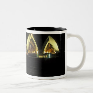 Sydney Opera House 's nachts, Nieuw-Zuid-Wales, 2 Tweekleurige Koffiemok