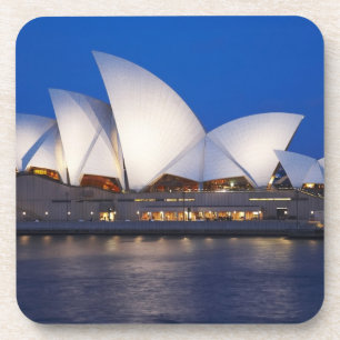 Sydney Opera House 's nachts, Sydney, Nieuw-Zuid-W Drankjes Onderzetter