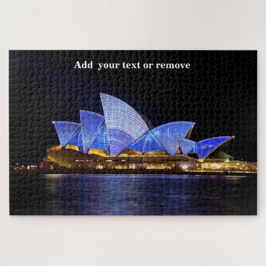 Sydney Opera House stak 's nachts op in Australië. Legpuzzel (Horizontaal)