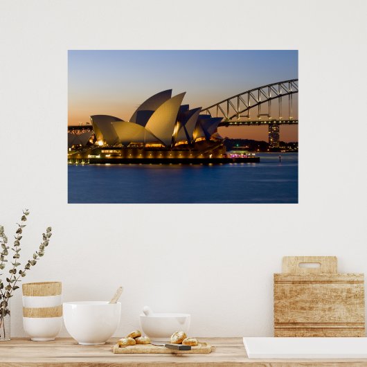 Sydney Opera House & Sydney Harbor Bridge Poster (Keuken)