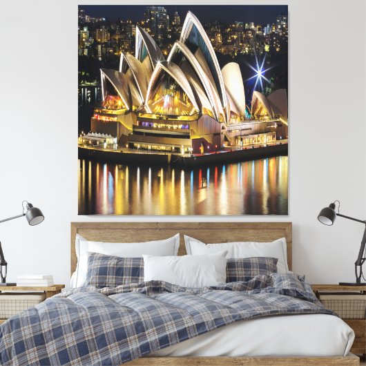 Sydney - OPERA HOUSE - uitzicht Canvas Afdruk (Insitu (Slaapkamer))