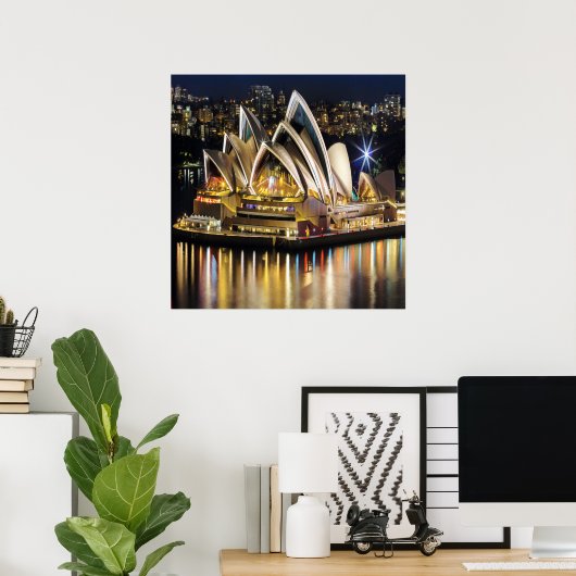 Sydney - OPERA HOUSE - uitzicht Poster (Thuiskantoor)