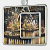 Sydney - OPERA HOUSE - uitzicht Verzilverd Omlijst Ornament (Links)