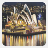 Sydney - OPERA HOUSE - uitzicht Vierkante Sticker (Voorkant)