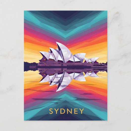 Sydney Opera House – Vibrant Waterfront Reflection Briefkaart (Voorkant)