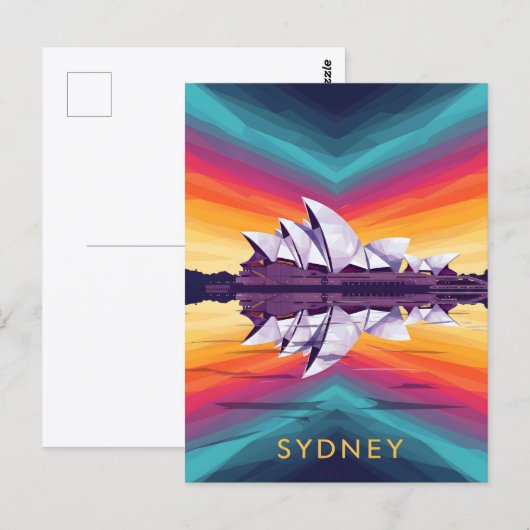 Sydney Opera House – Vibrant Waterfront Reflection Briefkaart (Voorkant / Achterkant)