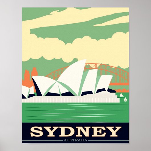 Sydney Opera House Vintage Poster (Voorkant)