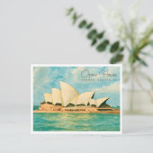Sydney Opera House Waterverf Reizen Feestdagenkaart (Staand voorkant)
