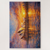 Sydney Opera House Zonsondergang Mes Olie Schilder Legpuzzel (Verticaal)