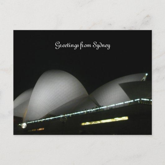 sydney opera night briefkaart (Voorkant)