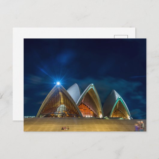 Sydney Opera 's nachts Briefkaart (Voorkant / Achterkant)
