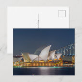 Sydney Opera 's nachts Briefkaart (Voorkant / Achterkant)