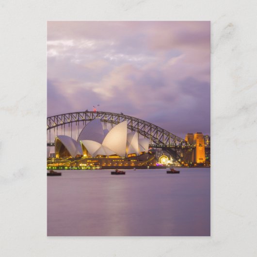 Sydney Opera 's nachts Briefkaart (Voorkant)
