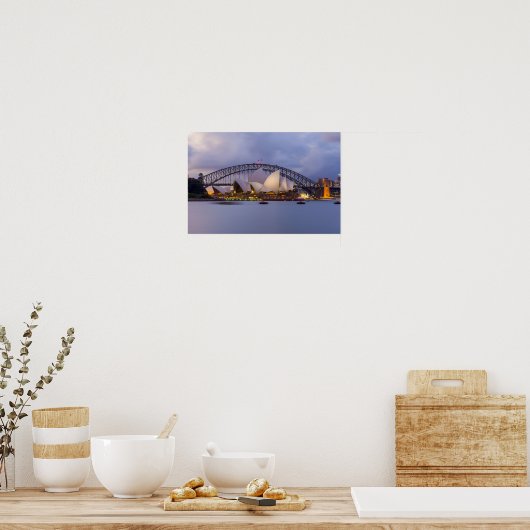 Sydney Opera 's nachts Poster (Keuken)