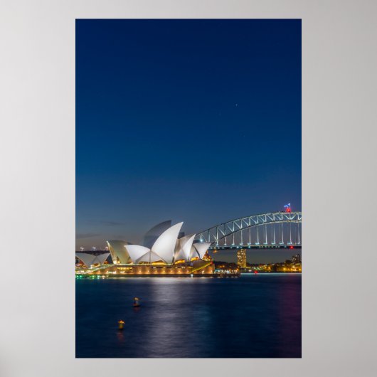 Sydney Opera 's nachts Poster (Voorkant)