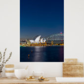 Sydney Opera 's nachts Poster (Keuken)