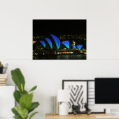 sydney opera vivid blue poster (Thuiskantoor)