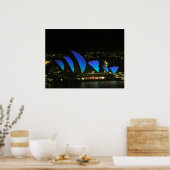 sydney opera vivid blue poster (Keuken)