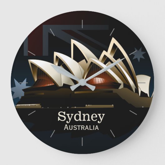 Sydney opera's nachts grote klok (Voorkant)