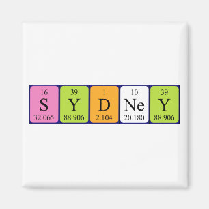 Sydney periodiek table name magnet