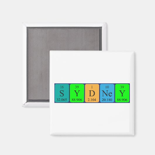 Sydney periodiek table name magnet (Voorkant / Achterkant)