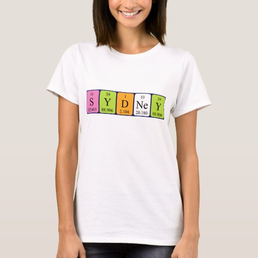 Sydney periodiek table name shirt (Voorkant)