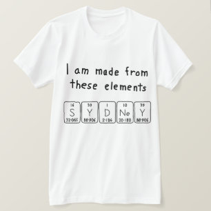Sydney periodiek table name shirt