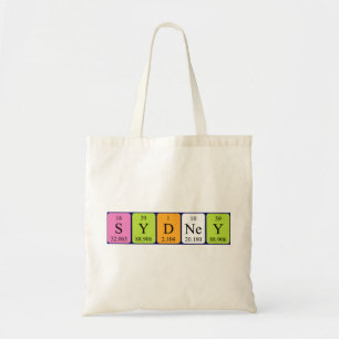 Sydney periodieke tabelnaam canvas tas