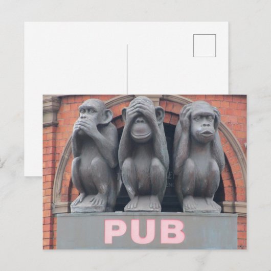 Sydney publiceert: Drie Wise Monkeys Hotel Briefka Briefkaart (Voorkant / Achterkant)