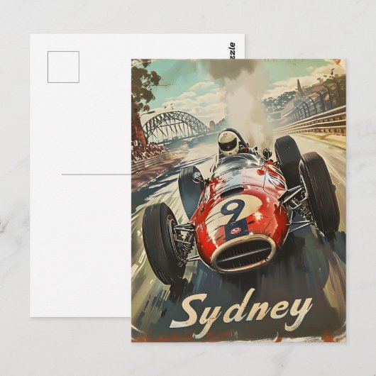Sydney  raceauto briefkaart (Voorkant / Achterkant)