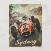Sydney  raceauto briefkaart (Voorkant)