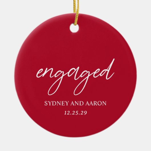 Sydney Red Eerste Kerstdag verloofd met Modern Keramisch Ornament (Voorkant)